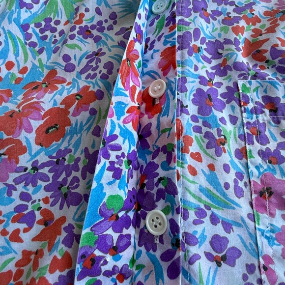 Lightweight Vintage 90s Floral Button Up Shirt - Picture 6 of 9